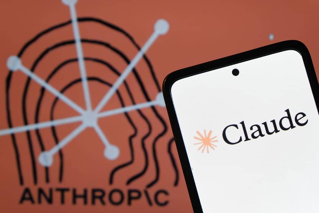 Claude AI logo, an artificial intelligence by Anthropic, is seen on a smartphone.